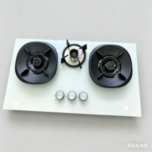 Premium 3 Burner Tempered Glass Gas Hob | Built-in Kitchen Gas Stove | 780mm White Glass Cooktop